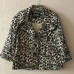 Size 1X Women's Blazer Leopard Print